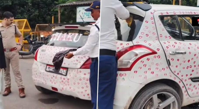 Bizarre 'Kissing Car' stunt in India's Gwalior goes viral