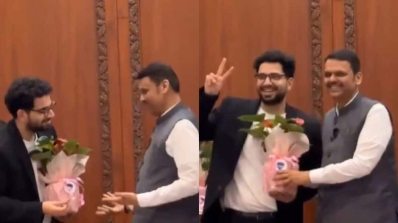 'Biscuit Please'! Samay Raina's Request To Maharashtra CM Devendra Fadnavis During Felicitation Goes Viral