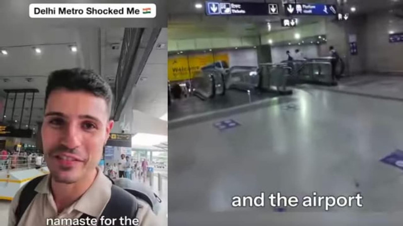 Delhi Metro Viral Video: Foreigner Praises Cleanliness, Compares It to Japan and Korea