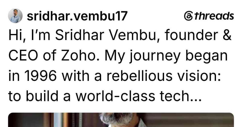 No VC, No Skyscraper, Just Zoho 🚀