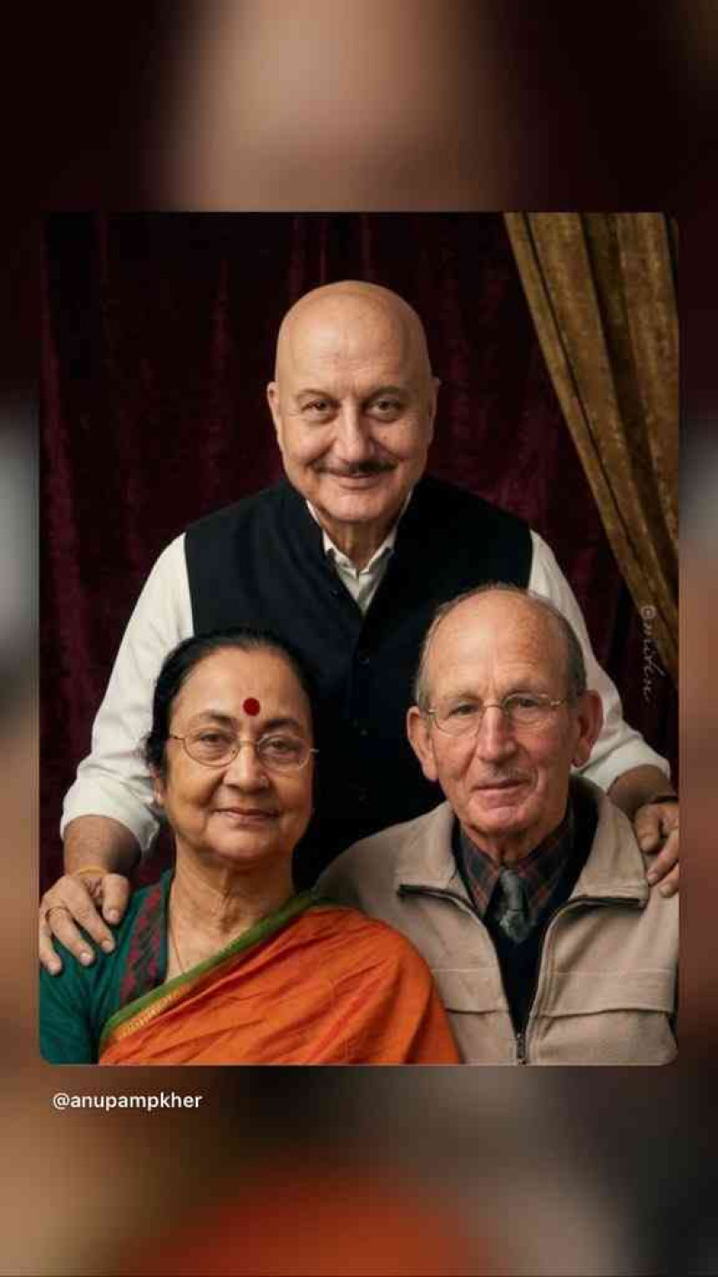 Anupam Kher Just Used AI for a Heartwarming Family Portrait, Proving Role Reversal Hits Different! 🥹❤️