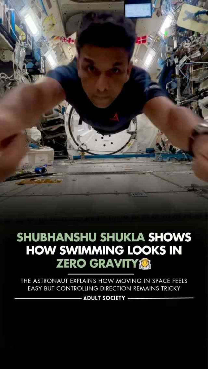 Not Astronaut Shubhanshu Shukla Doing Breaststroke in Space Without Any Water! 🧑‍🚀✨