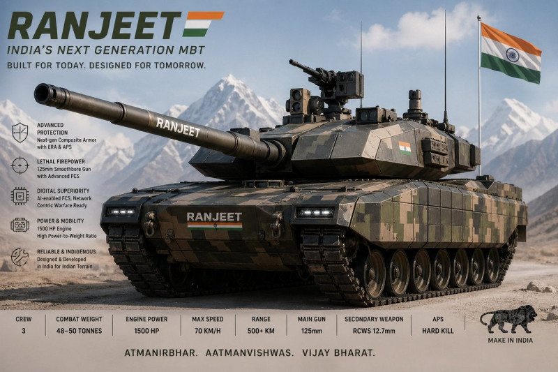🛡️ India’s Next Battle Tank Could Be Made at Home! Army Pushes for Indigenous Designs to Replace T-72 Fleet